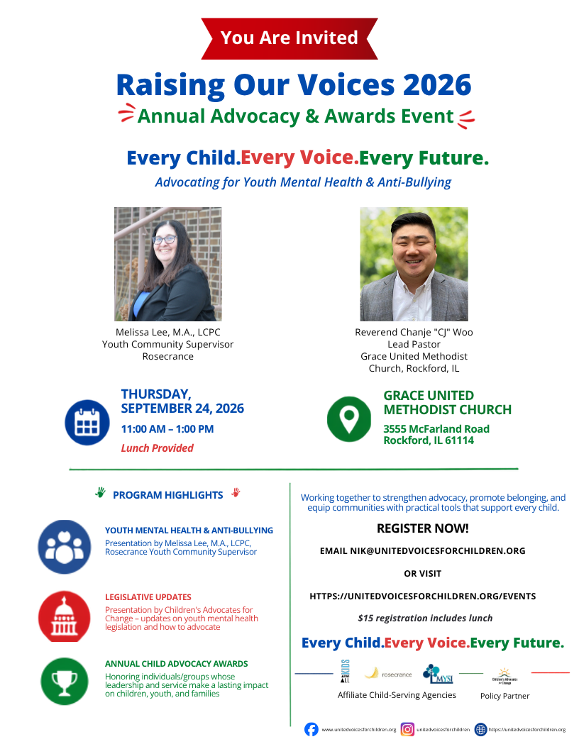 Raising Our Voices 2026 Annual Advocacy and Awards Event invitation
